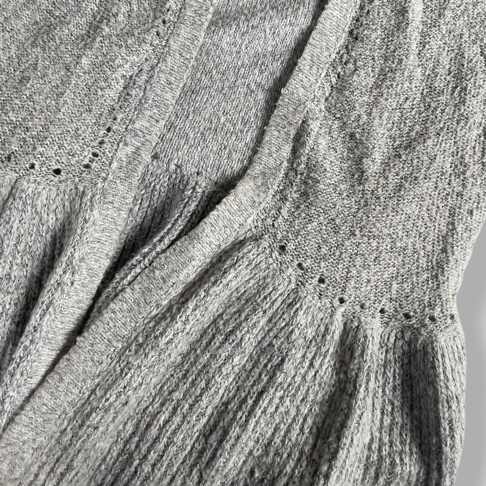 Grey ELLE Open Cardigan Peplum Size Medium - Picture 6 of 7